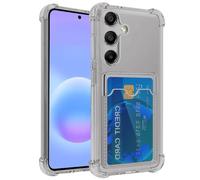 Yerebel Funda para Galaxy A57 5G / Samsung A57 SM-A576U Funda con tarjetero, fundas tipo cartera de TPU transparente protectora a prueba de golpes para Samsung Galaxy A57 5G gris cristal