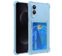 Yerebel Funda para Galaxy S25 Edge/Galaxy S25Slim SM-S937U1 Funda con tarjetero, fundas tipo cartera de TPU transparente protectora a prueba de golpes para Samsung Galaxy S25Edge Crystal Blue