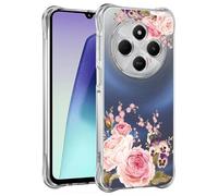 Yerebel Funda para Redmi 14C, 2411DRN47C, bonita cubierta, transparente, flexible, TPU, goma suave, silicona y silicona, para Xiaomi Redmi 14C Roseflower