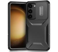 Yerebel Funda Protectora para Galaxy S23 Plus, Funda para Samsung S23+ con Tapa Deslizante para Cámara, Resistente Militar Antideslizante a Golpes para Samsung Galaxy S23 Plus Negro