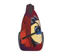 YERGFHJ Mochila Cruzada Goldrake Actarus Personalizada para Hombres Bolsa de Hombro de Pecho Personalizada UFO Robot Grendizer para Mochila de Viaje y Senderismo