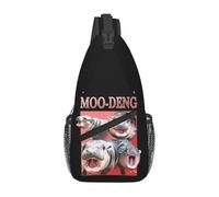 YERGFHJ Mochila de Bandolera Cruzada Personalizada Moo Deng Hippo Meme para Hombres Bolsas de Hombro para Acampar y Andar en Bicicleta