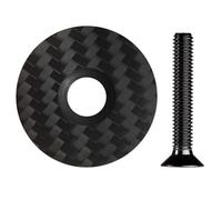 Yerleomit Tapa de carbono con tornillo de titanio, juego de dirección, tapa para bicicleta, casco superior, accesorios para bicicleta, cubierta para bicicleta de montaña, color negro mate