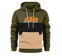 YERLOSS K.T_M Sudadera con capucha de manga larga para hombre, informal, deportiva, con cordón, con bolsillos, A1., XL