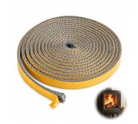 Yerozhui Junta Cristal Chimenea 3mm x 10mm x 3m Cinta de Sellado Resistente al Calor con Fibra Vidrio Autoadhesiva para Estufa de Leña Puerta Chimenea Tubo de Humo Tubo de Estufa Junta Refractaria