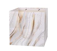 Yerpkefey Bolsa de regalo grande de 11.8 pulgadas, bolsas de regalo cuadradas reutilizables grandes para cumpleaños, bodas, regalos de Navidad, muñecas (oro blanco)