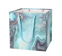 Yerpkefey Bolsa de regalo grande de 11.8 pulgadas, bolsas de regalo cuadradas reutilizables grandes para cumpleaños, bodas, regalos de Navidad, muñeca (azul dorado)