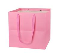 Yerpkefey Bolsa de regalo grande de 11.8 pulgadas, bolsas de regalo cuadradas reutilizables grandes para cumpleaños, bodas, regalos de Navidad (rosa)