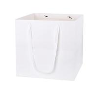 Yerpkefey Bolsas de regalo grandes de 11.8 pulgadas, bolsas cuadradas reutilizables grandes para cumpleaños, bodas, regalos de Navidad, muñecas (blanco)