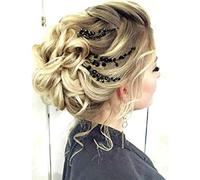 YERTTER 3 horquillas para el pelo con cuentas negras, para novia, graduación, Halloween, góticas, para mujer, accesorios para novias y damas de honor