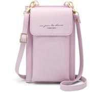 YERUUE Bolso de Teléfono Móvil para Mujer Cartera Movil Cuero PU Bolso Pequeño Mujer con Correa Ajustable para Teléfono de 6,7 Pulgadas (Morado)
