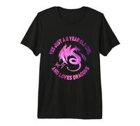 Yes 11 Years Old Girl'S Birthday and Loves Dragons Cute Girl Camiseta Premium