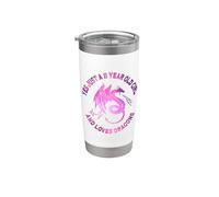 Yes 11 Years Old Girl's Birthday and Loves Dragons Cute Girl Vaso térmico de acero inoxidable de doble pared