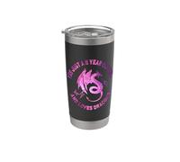 Yes 11 Years Old Girl's Birthday and Loves Dragons Cute Girl Vaso térmico de acero inoxidable de doble pared