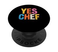 Yes Chef Funny Culinary Cook Cocina Humor profesional PopSockets PopGrip Adhesivo