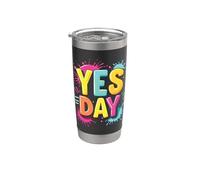 Yes Day Niño Niño Sí Día Diversión Vaso térmico de acero inoxidable de doble pared