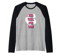 Yes Girl, You Can! | Positive Affirmations Pink para mujer Camiseta Manga Raglan