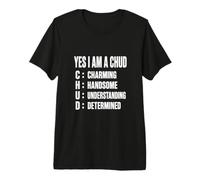 Yes I Am A Chud Funny Positivo Acrónimo Minimalista Tipografía Camiseta Premium