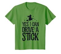 Yes I Can Drive A Stick Funny Halloween Mujeres Bruja Escoba Camiseta