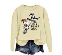 Yes I Can Drive A Stick - Sudaderas de Halloween para mujer, beige, S