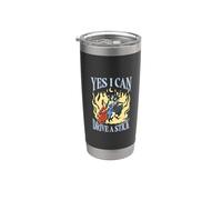 Yes, I Can Drive a Stick Witch Gothic Divertido Halloween Brujas Vaso térmico de acero inoxidable de doble pared
