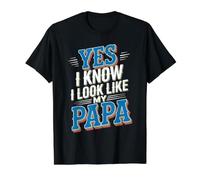 Yes I Know I Look Like My Papa Lindo papá parecido - Camiseta gráfica económica, Hombre, Negro, M