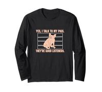 Yes I Talk To My Pigs Are Good Listeners Funny Pig Lover Manga Larga