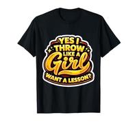 Yes I Thow Like A Girl Want A Lesson Funny Softball Jarra Camiseta