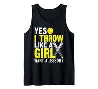Yes I Throw Like A Girl Want A Softball Lesson Girl Camiseta sin Mangas