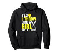 Yes I Throw Like A Girl Want A Softball Lesson Girl Sudadera con Capucha