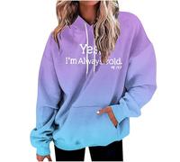 Yes I'M Always Cold - Sudaderas modernas con capucha para mujer, diseño con capucha, suéteres holgados, deportivos, con cordón, degradado, con cordones, para otoño, gótico, suave, lindo, divertido