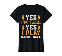 Yes I'm Tall Yes I Play Basketball for a Basketball Player Camiseta gráfica económica, Mujer, Negro, S