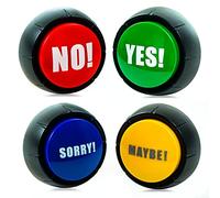 Yes No Button & Maybe Sorry Button, juego de 4 zumbadores de respuesta para programa de juegos, botón de sonido, regalos de broma