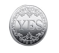Yes No Coin - Moneda divertida para tomar decisiones, moneda simple Sí o No | Moneda de la suerte para tomar decisiones de metal, moneda de toma de decisiones de doble cara, moneda de broma, sí no
