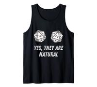 Yes They're Natural D20 20 Dice Funny RPG Board Gamer Humor Camiseta sin Mangas