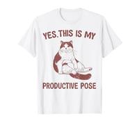 Yes This Is My Productive Pose Cat Lover Camiseta