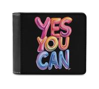 Yes You Can - Cartera plegable con múltiples ranuras para tarjetas para hombres y mujeres