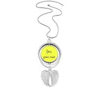 Yes You Can - Collar giratorio con colgante de alas de ángel con cita inspiradora
