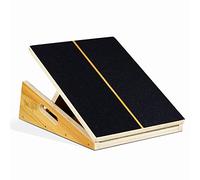 Yes4All 5 Ángulos Tabla inclinada de Madera profesional, tabla inclinada ajustable y estirador de pantorrilla, tabla elástica, diseño de mango lateral extra para portabilidad, Amarillo