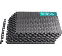 Yes4All Alfombrillas de Espuma de Ejercicio entrelazadas - Alfombrillas de Suelo entrelazadas para Equipos de Gimnasio - Baldosas de Suelo entrelazadas Eva (24 pies Cuadrados - Negro - 6 Piezas)