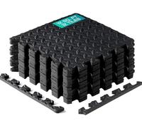 Yes4All Alfombrillas de Espuma de Ejercicio entrelazadas con Borde - Alfombrillas de Suelo entrelazadas para Equipos de Gimnasio - 12 pies Cuadrados, Negro (Paquete de 12)