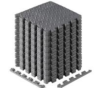 Yes4All Alfombrillas de Espuma de Ejercicio entrelazadas con Borde - Alfombrillas de Suelo entrelazadas para Equipos de Gimnasio - Baldosas de Suelo entrelazadas Eva (Gris)