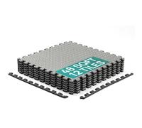 Yes4All Alfombrillas entrelazadas: Alfombrillas de Espuma con baldosas entrelazadas de EVA (48 pies Cuadrados, Negro y Gris, 12 baldosas), D. 48 pies Cuadrados (12 baldosas), 6 Negras y 6 Grises