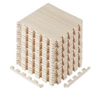 Yes4All Alfombrillas entrelazadas con Borde - Alfombrillas de Espuma para Gimnasio con Azulejos entrelazados de EVA (24 pies Cuadrados - Luz de Madera de Nogal - 24 Azulejos)