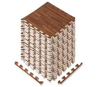 Yes4All Azulejos de Espuma entrelazados, Azulejos de Espuma Antideslizantes para Gimnasio en casa, Madera de Roble Oscuro, 24 Azulejos de 12 x 12 x 7/16 Pulgadas, Cubierta de 24 pies Cuadrados