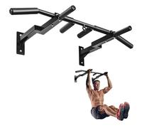 Yes4All Barra de dominadas de montaje en pared multiagarre, 40.6 y 61.0 cm, reversible, compatible con tachuelas, barra de dominadas montada en la pared, construcción sólida, barra de dominadas de