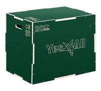 Yes4All Caja de contrachapado de madera antideslizante/caja pliométrica de madera para ejercicio - Verde, 24" x 20" x 16"