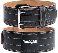 Yes4All Cinturón de levantamiento de pesas de piel auténtica, duradero, para hombres y mujeres (grande)