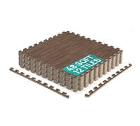 Yes4All Colchonetas de Espuma para Ejercicios entrelazadas: Cubierta de 24, 48 y 120 pies Cuadrados (Multicolor) (G. 24 pies Cuadrados (12 baldosas) - Madera de Roble Oscuro)
