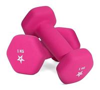 Yes4All GJEK Juego de mancuernas hexagonales de neopreno, 1 KG x 2, Rosa